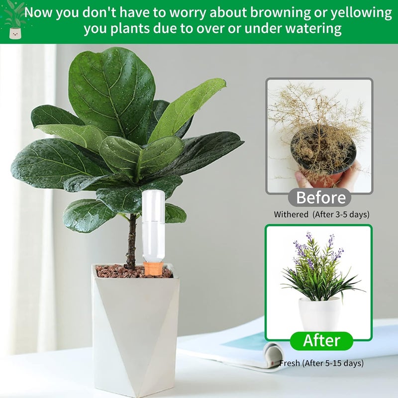 Baxrou Plant Self Watering Stakes 4 Pack Terracotta Watering Spikes for Indoor and Outdoor Plants,Wine Bottle Plant Watering Devices, Automatic Plant Waterers for Vacation - Image 4